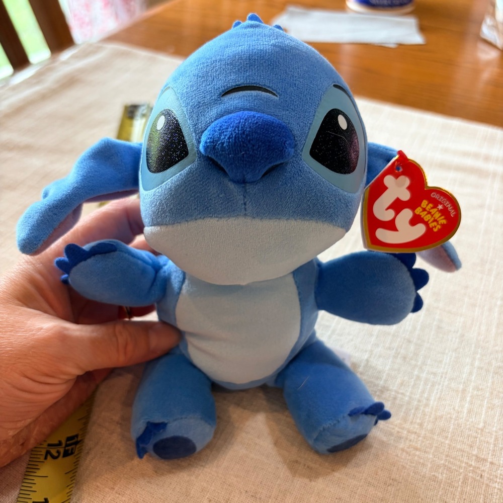 Ty Beanie Babies Disney Stitch Blue Plush Stuffed Animal 6 inch Experiment 626
